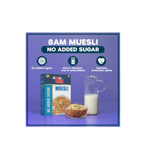8AM No Added Sugar Muesli with Almonds, 425g