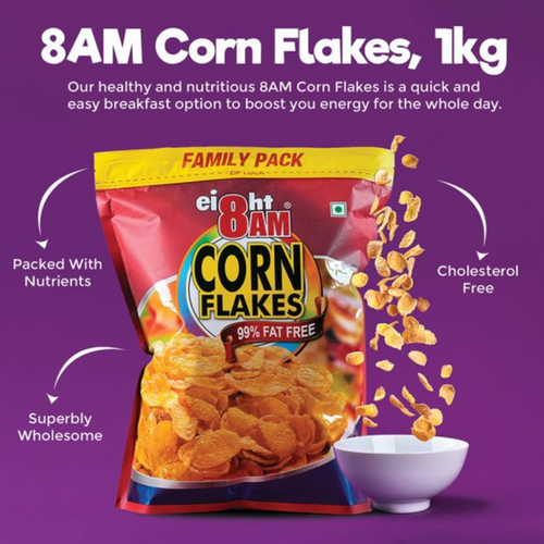 8AM Corn Flakes Family Pack, 1000g