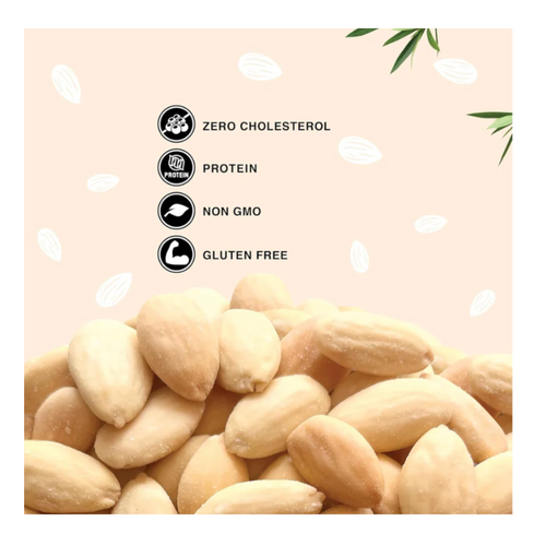 Pureheart Nutreat Dry Roasted Salted Peeled Almonds, Premium California Whole Blanched Almond Nuts Without Skin