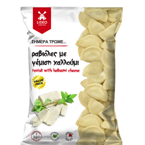 Ravioli with halloumi