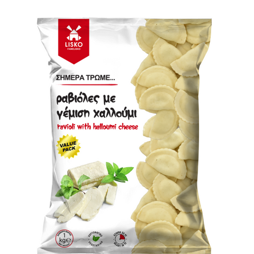 Ravioli with halloumi