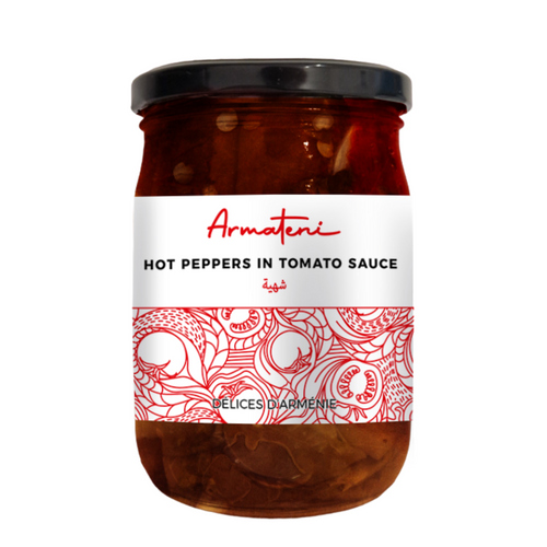 Hot peppers in tomato sauce