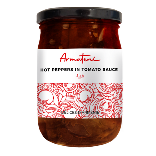 Hot peppers in tomato sauce