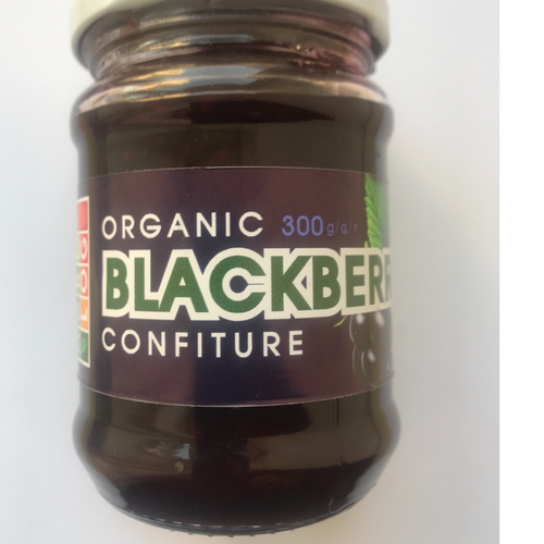 Blackberry jam with organic ingredients