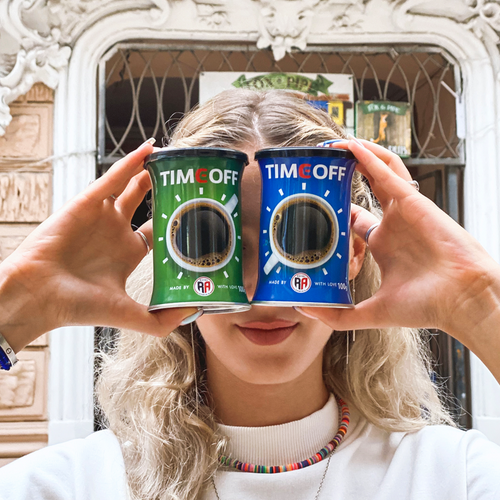 TIMEOFF Blue Instant Granulated Coffee in tin can