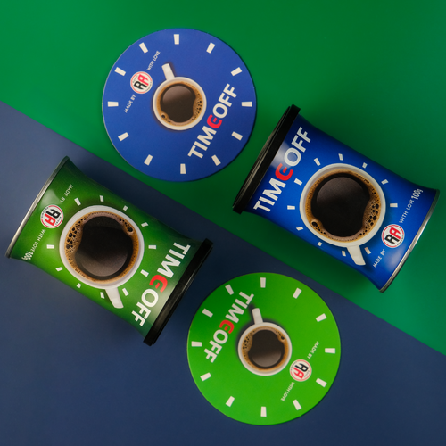 TIMEOFF Blue Instant Granulated Coffee in tin can