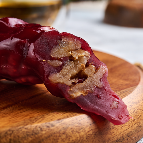 Sweet sujukh with walnuts and pomegranate flavor