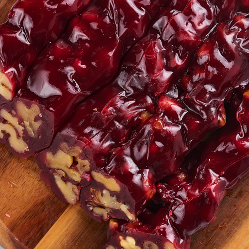 Sweet sujukh with walnuts and pomegranate flavor