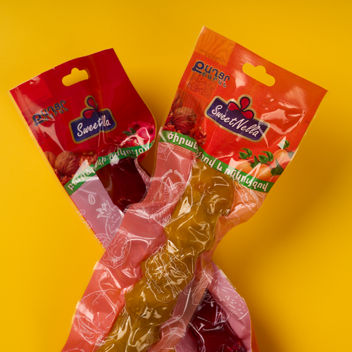 Sweet sujukh with walnut and dried apricot 140g.