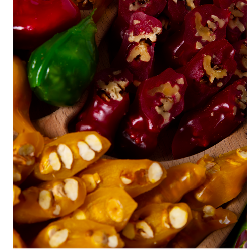Sweet sujukh with apricot kernels  100g.