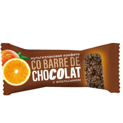 Multigrain bar Co barre de CHOCOLAT with orange