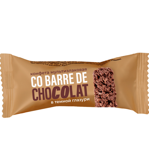 Multigrain bar Co barre de CHOCOLAT with dark confectionery glaze