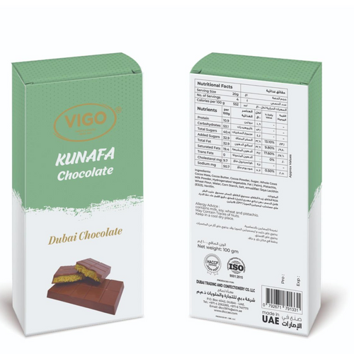 VIGO KUNAFA DUBAI CHOCOLATE 100G