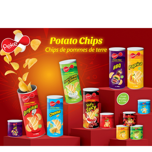Potato chips &Snacks, Instant noodles, Biscuits