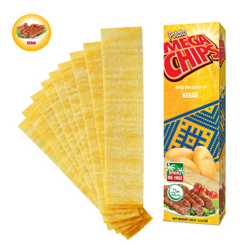 POTATO MEGA CHIPS WITH THE TASTE OF KEBAB