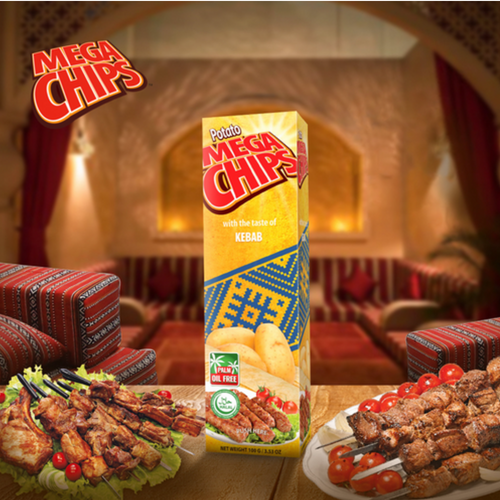 POTATO MEGA CHIPS WITH THE TASTE OF KEBAB