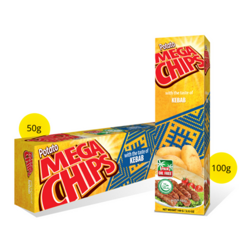 POTATO MEGA CHIPS WITH THE TASTE OF KEBAB