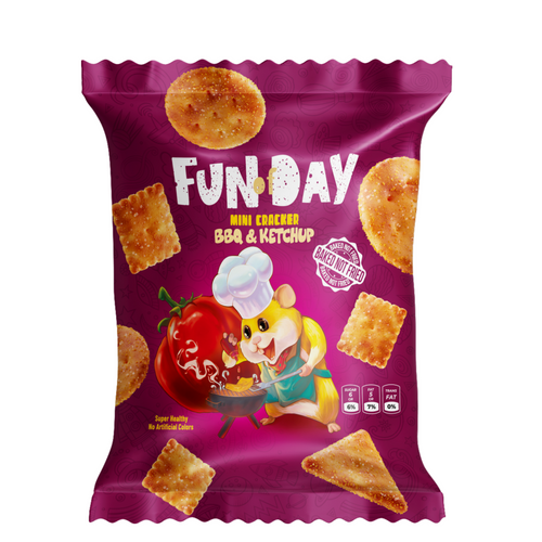 Fun Tasty Day Mini Crackers BBQ & Ketchup Flavour