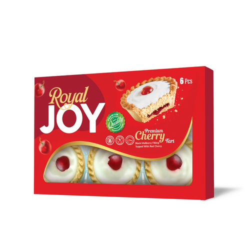 Royal Joy Premium Cherry Tart, Black Mulberry Filling with Red Cherry Topping