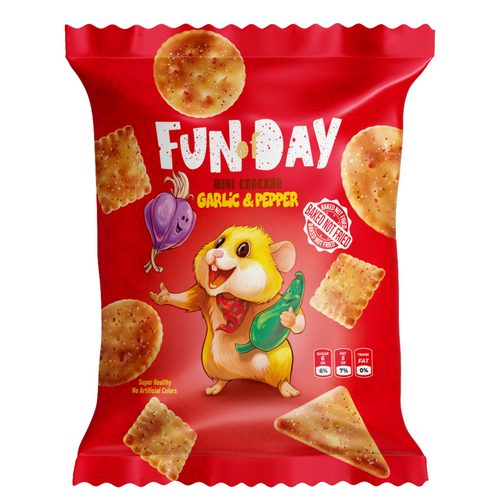 Fun Tasty Day Mini Crackers Garlic & Pepper Flavour