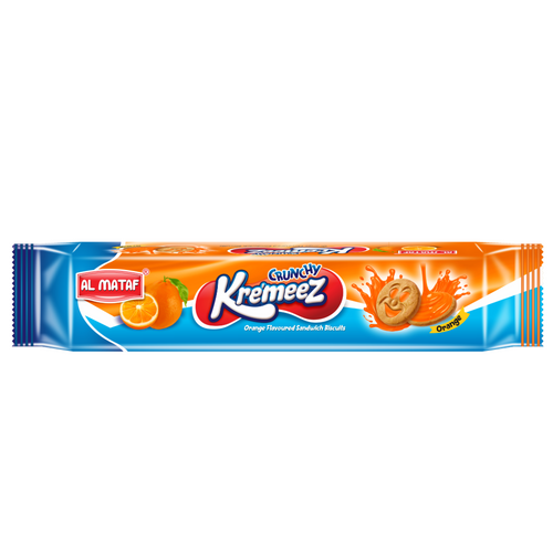 Al Mataf Kre’meez Cream Biscuits – Orange Flavor