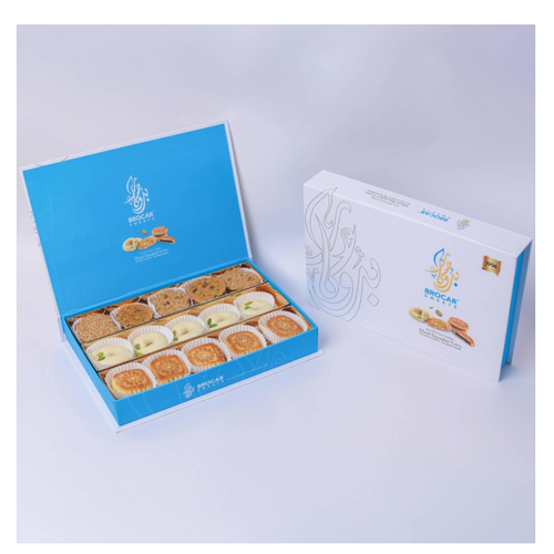 BROCAR Assorted Mixed Nawashef 800g - Luxury Ghraybeh, Date Ma’amoul & Barazek (Traditional Eastern Sweets)