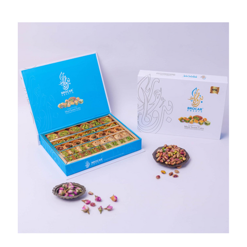 BROCAR Assorted Mixed Baklava 500g - Luxury Syrian Pistachio & Cashew Baklava (Assorted Flavors)