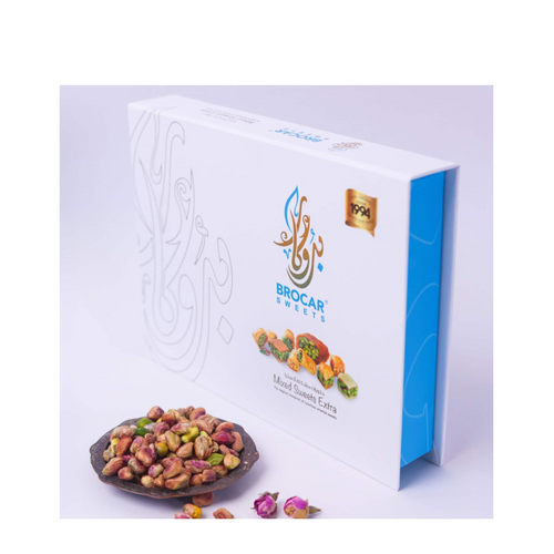 BROCAR Assorted Mixed Baklava 500g - Luxury Syrian Pistachio & Cashew Baklava (Assorted Flavors)