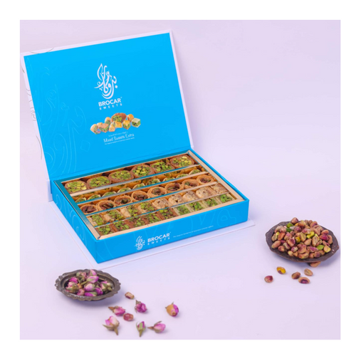 BROCAR Assorted Mixed Baklava 500g - Luxury Syrian Pistachio & Cashew Baklava (Assorted Flavors)