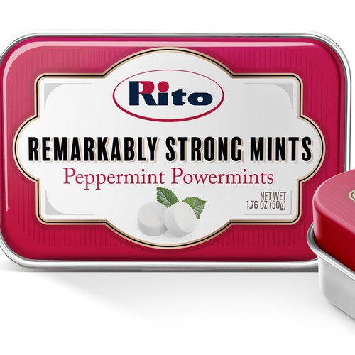 Peppermints mints in a tin