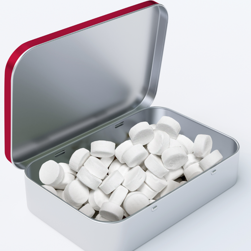 Peppermints mints in a tin