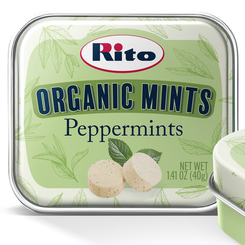Organic mints in a tins