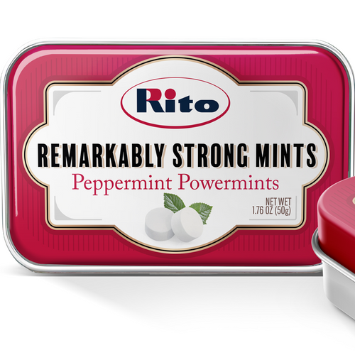 Peppermints mints in a tin