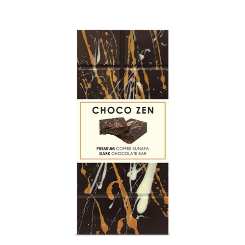 Choco Zen Dubai Chocolate Premium Coffee Kunafa Dark Chocolate Bar 190g