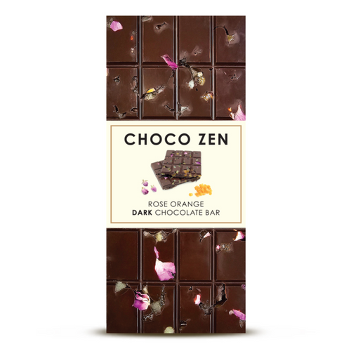 Choco Zen Dubai Chocolate Rose Orange Dark Chocolate Bar 130g