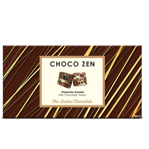 Choco Zen Dubai Chocolate Pistachio Kunafa Chocolate Milk Treats 8pcs 144g