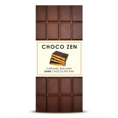 Choco Zen Dubai Chocolate Caramel Baklawa Dark Chocolate Bar 120g