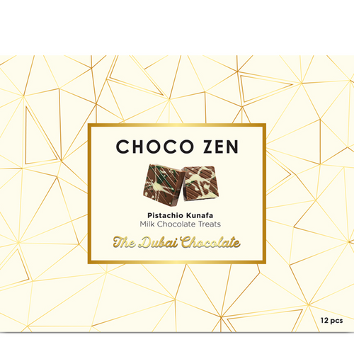 Choco Zen Dubai Chocolate Pistachio Kunafa Chocolate Milk Treats 12pcs 216g