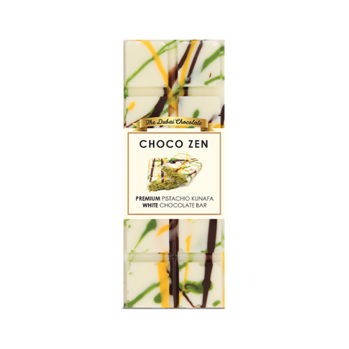 Choco Zen Dubai Chocolate Premium Pistachio Kunafa White Chocolate Bar 65g