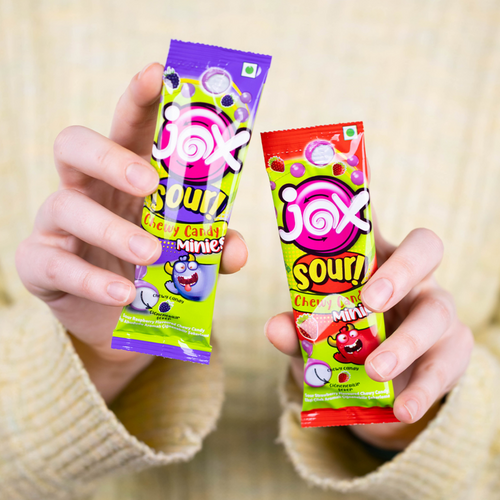 JOX MINIES BUBBLE GUM, STRAWBERRY, PEACH, SOUR STRAWBERRY AND SOUR RASPBERRY