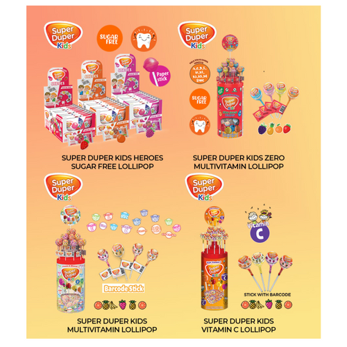SUPER DUPER KIDS MULTIVITAMIN LOLLIPOPS