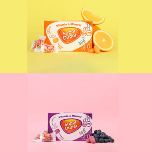 SUPER DUPER VITAMIN C, MAGNESIUM AND ZINC ADDED ORANGE AND BLUEBERRY FLAVOURED DIETARY SUPPLEMENT