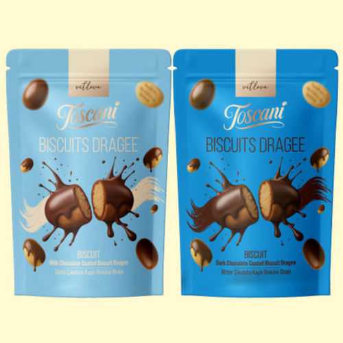 TOSCANI CHOCOLATE COATED BISCUIT DRAGEE