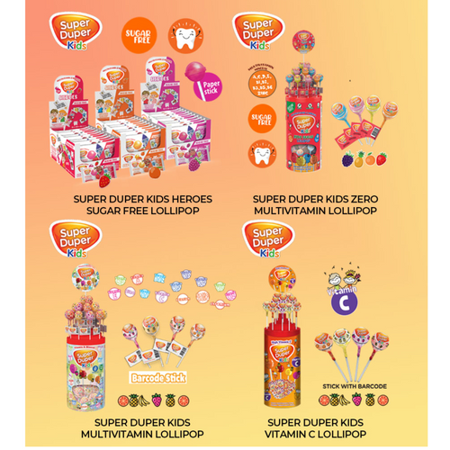 SUPER DUPER KIDS MULTIVITAMIN LOLLIPOPS