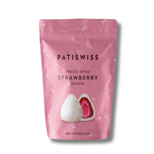 White Chocolate Coated Strawberry Dragee, 80g