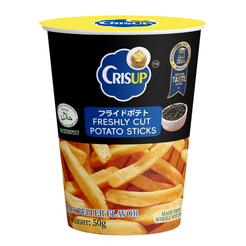 Crisup 50g Potato Sticks Black Pepper Flavor Cup