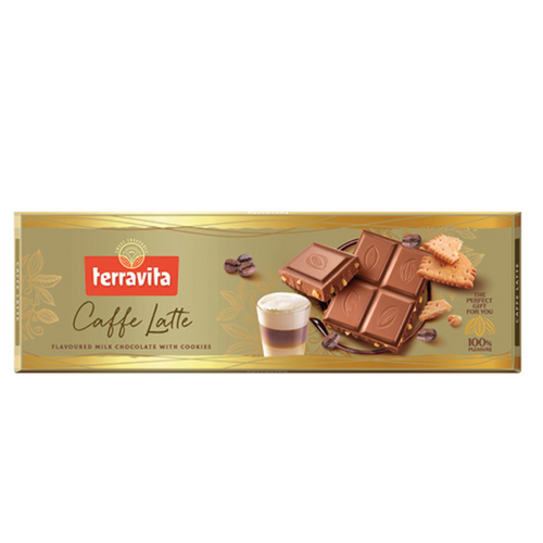 Caffe Latte Flavoured Milk Chocolate with Cookies 225g, (code: CZ-EX-032)