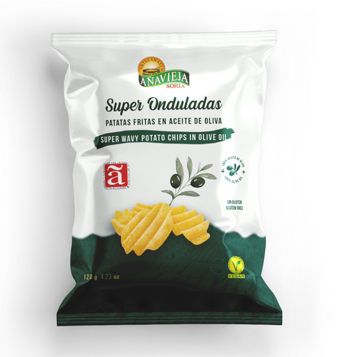 Super wavy potato chips in olive oil 120g