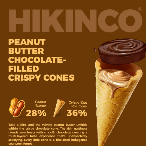 PEANUT BUTTER CHOCOLATE-FILLED CRISPY CONES