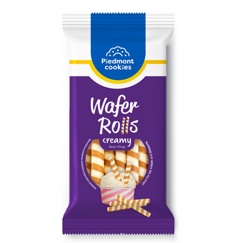 Wafer rolls creamy flavor filling